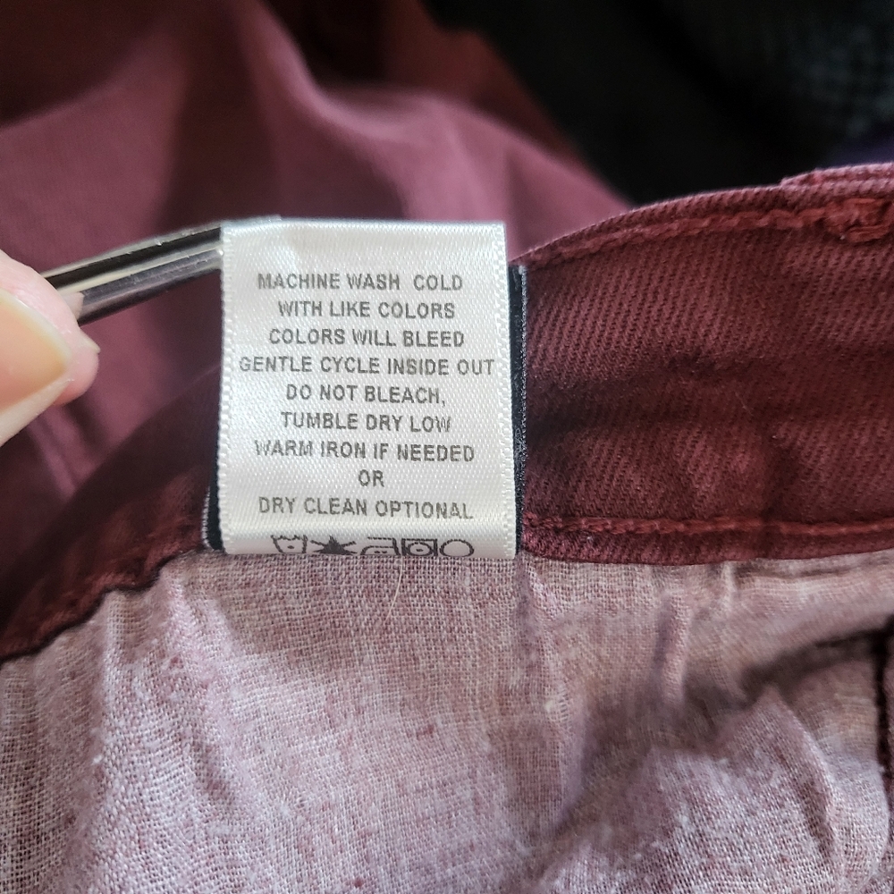 Flying Monkey Maroon Red Low Rise Fitted Flare Jeans - Picture 8 of 8